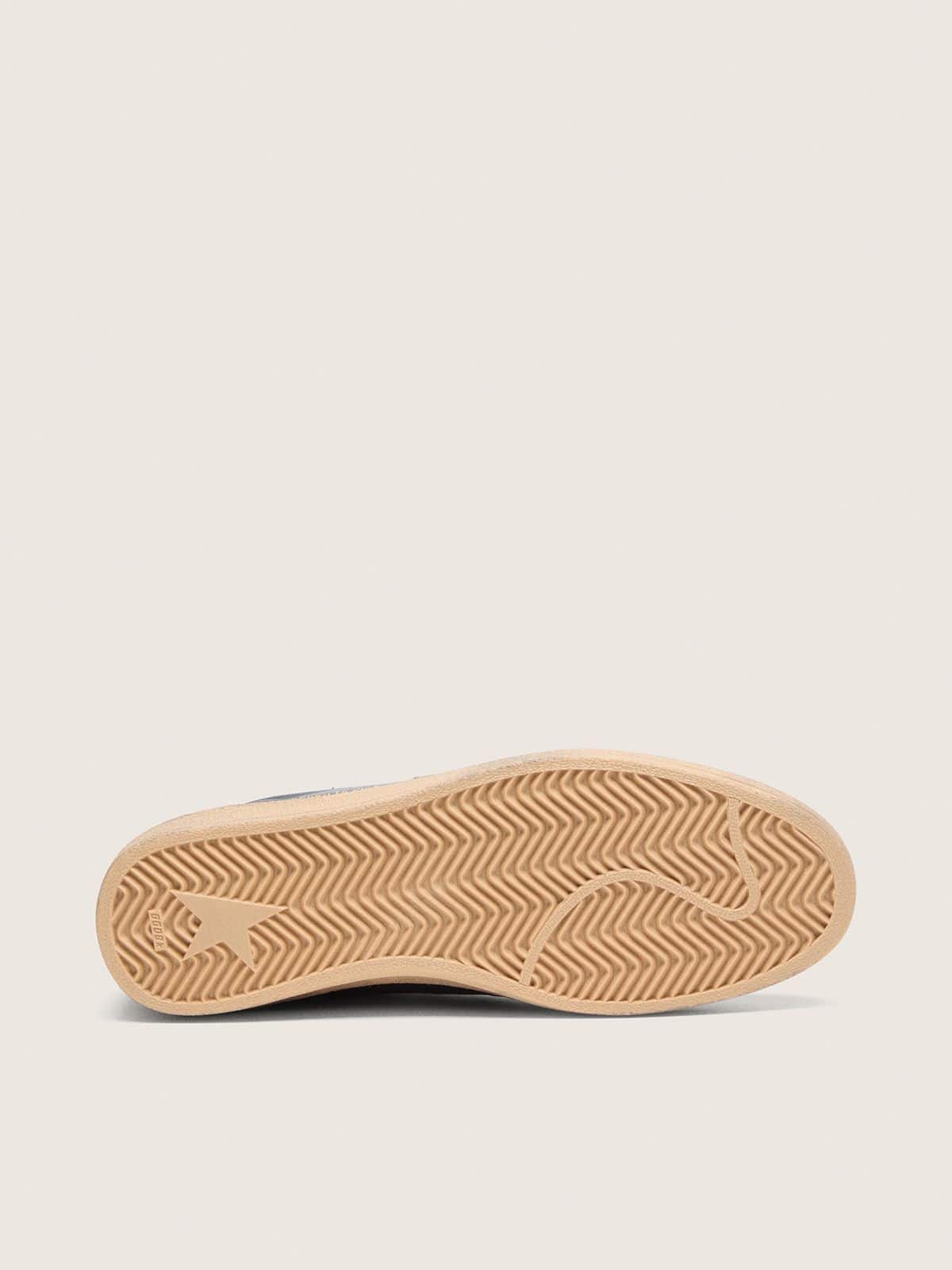 Golden Goose - Ball Star LTD uomo in pelle blu scuro con stella in suede beige in 