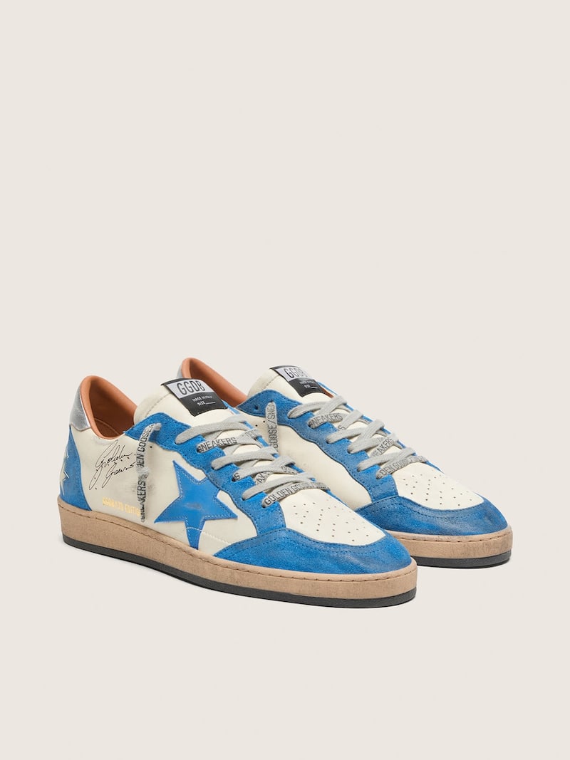 Golden Goose - Ball Star LTD de hombre de piel blanca con estrella de piel celeste in 