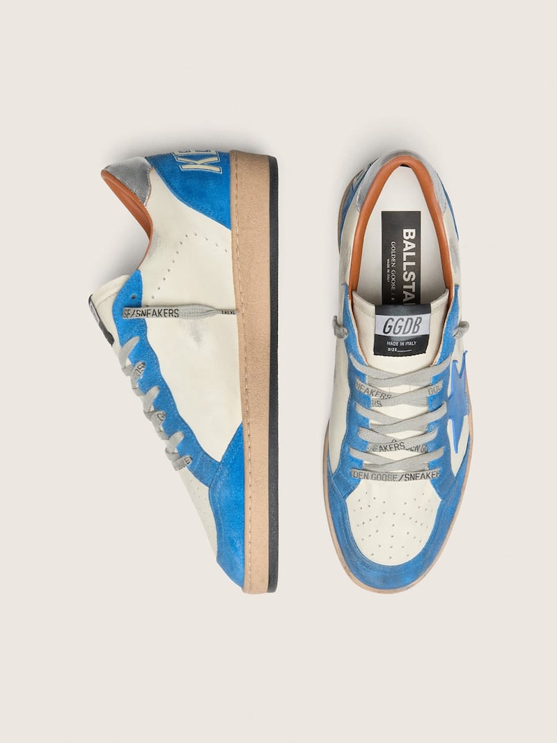 Golden Goose - Ball Star LTD de hombre de piel blanca con estrella de piel celeste in 