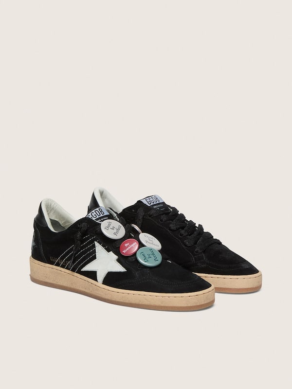 Golden Goose - Men's Ball Star LTD in black suede with Skins in 