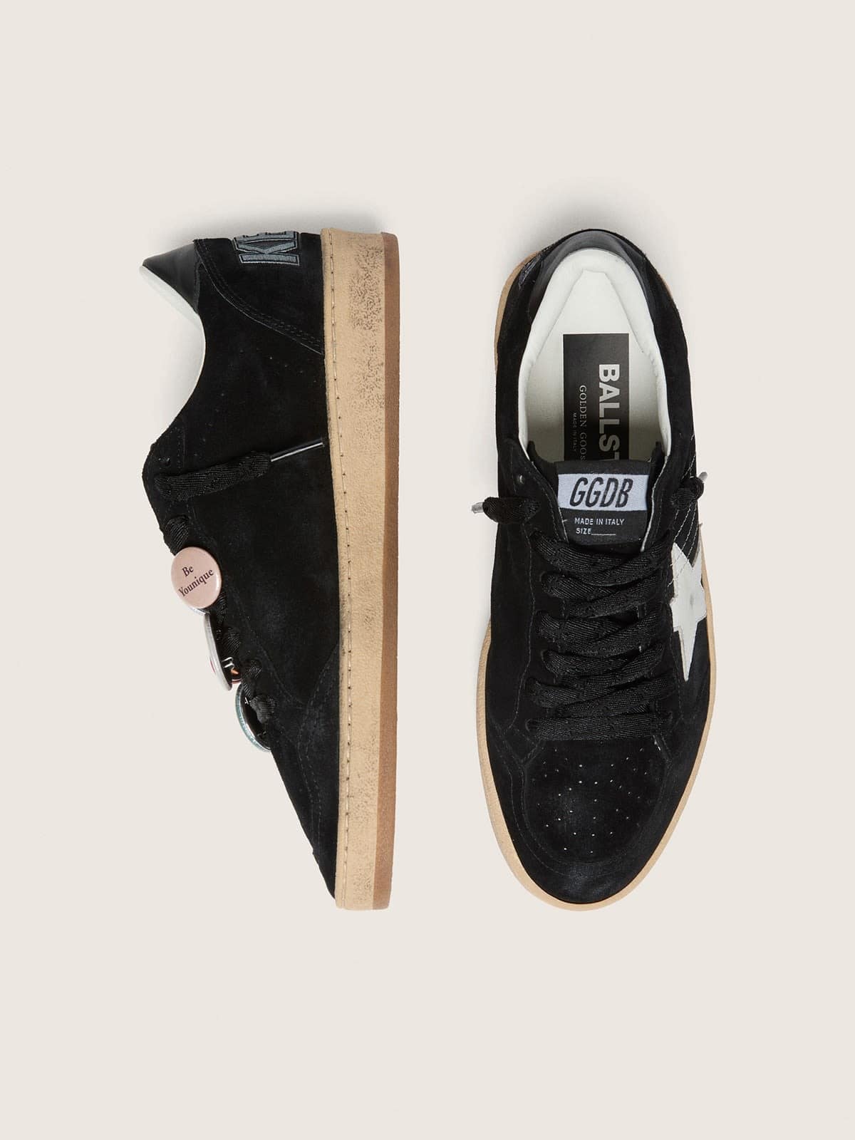 Golden Goose - Men's Ball Star LTD in black suede with Skins in 