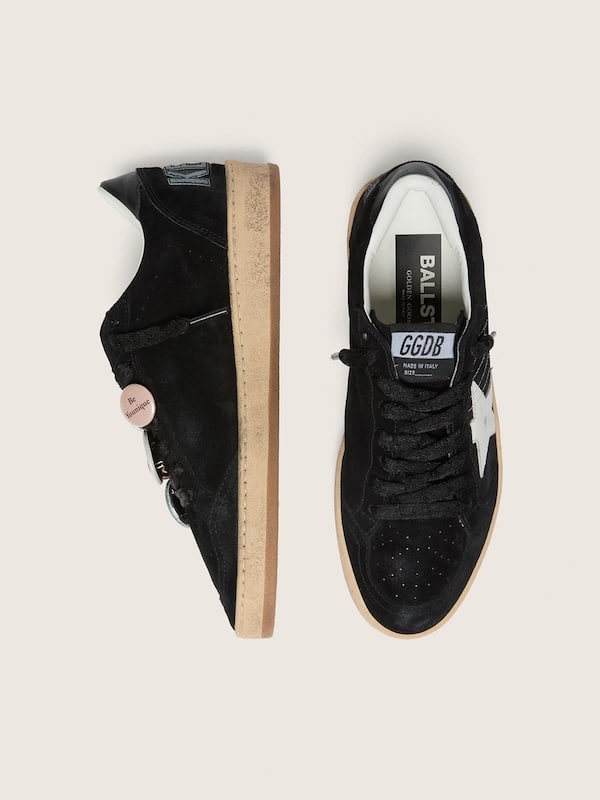 Golden Goose - Men's Ball Star LTD in black suede with Skins in 