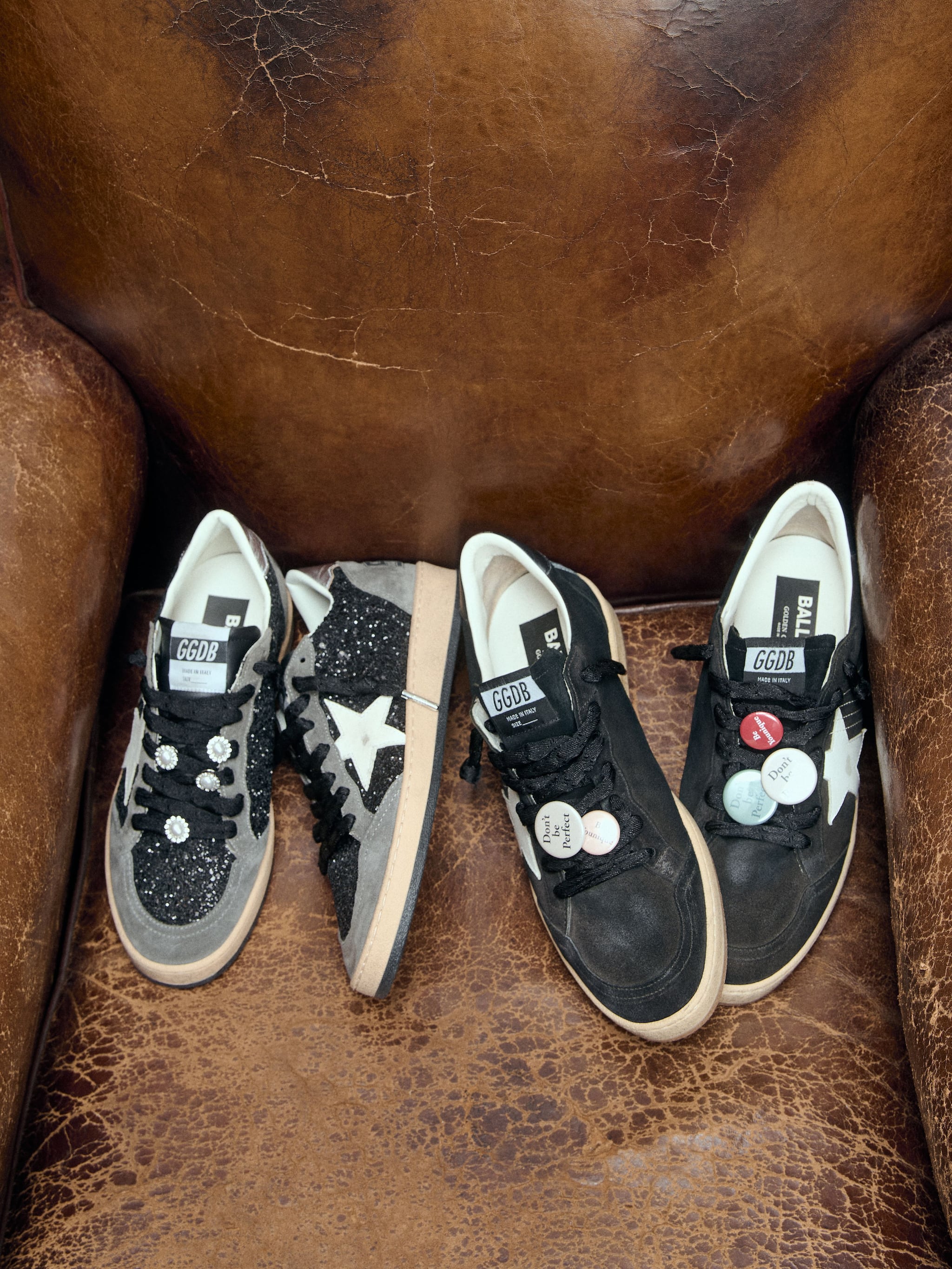 Men's Ball Star LTD black suede with Skins