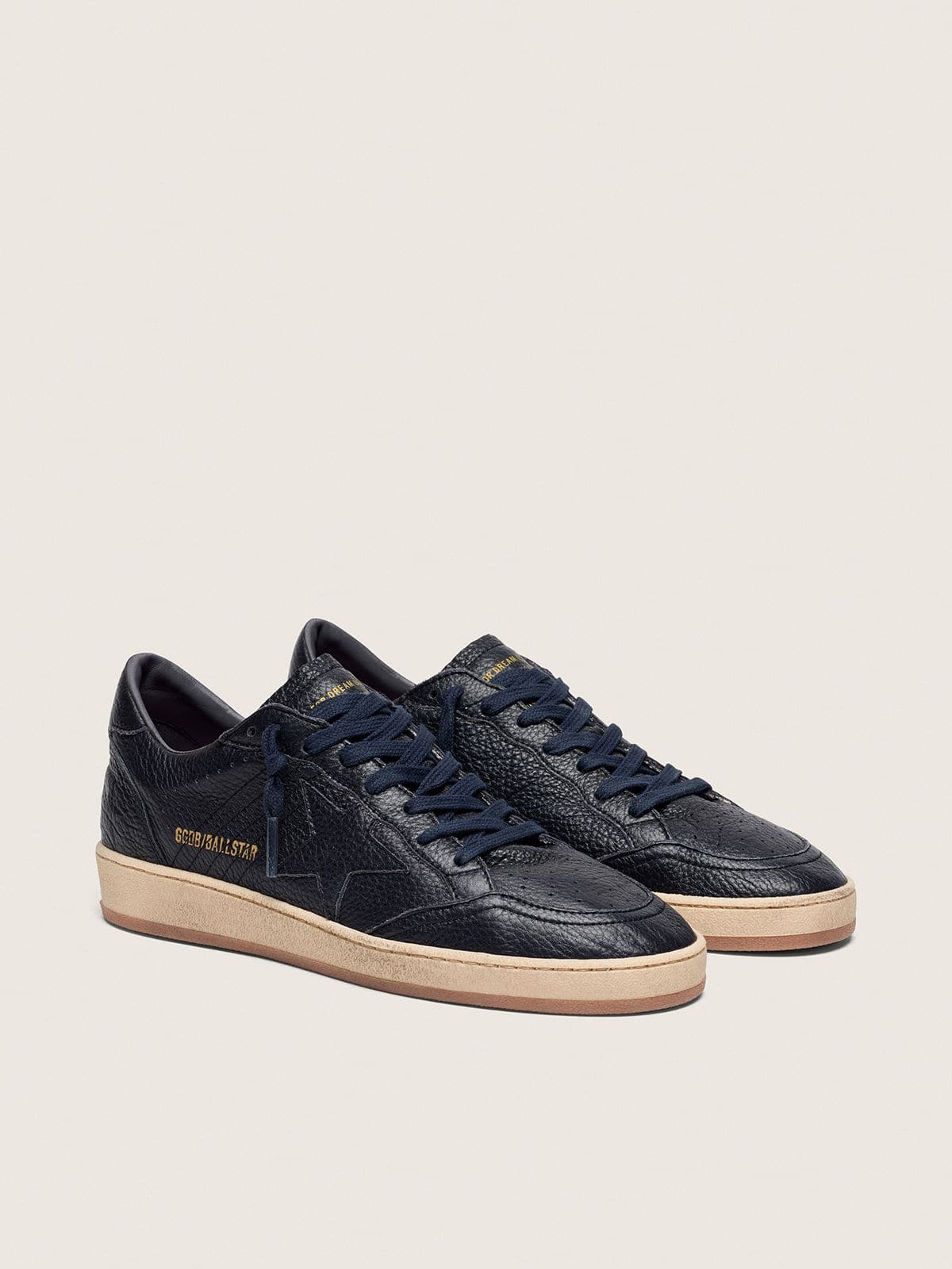 Golden Goose - 남성 톤온톤 레더 스타 네이비 블루 레더 볼스타 in 
