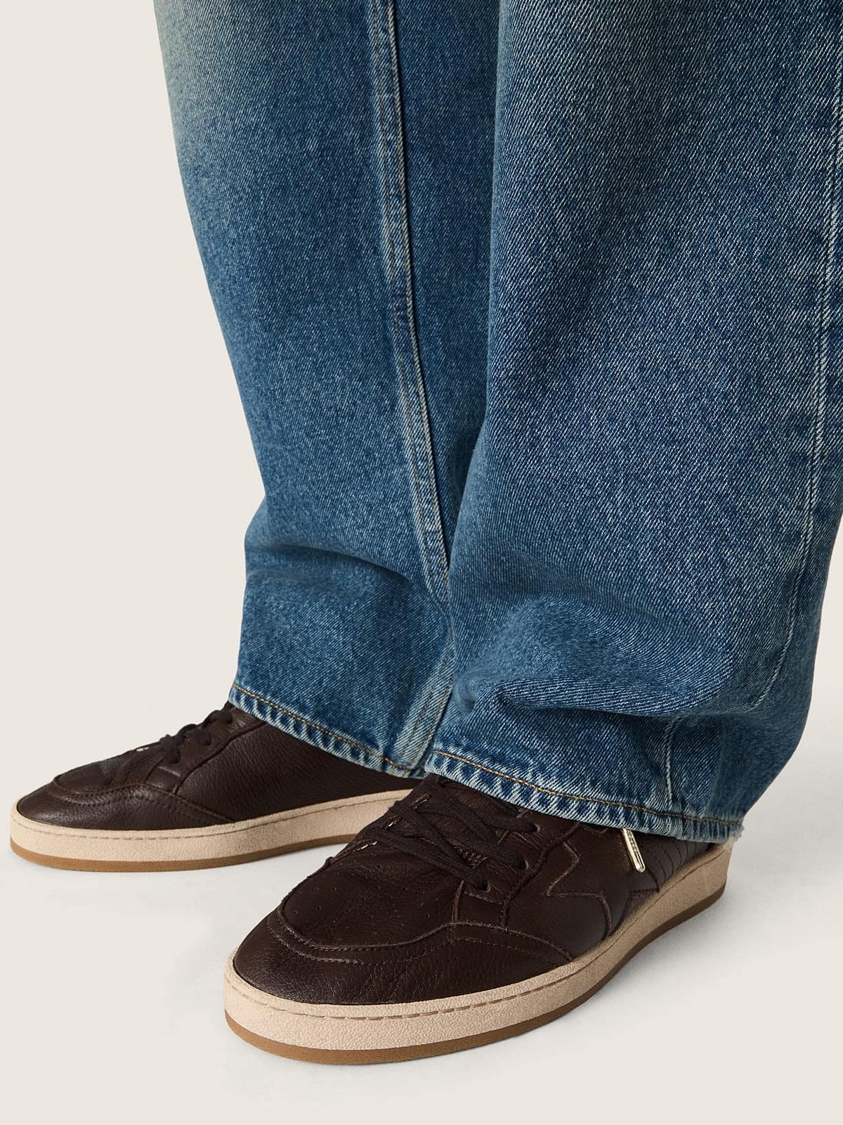 Golden Goose - Men's Ball Star in dark brown leather with tone-on-tone leather star in 