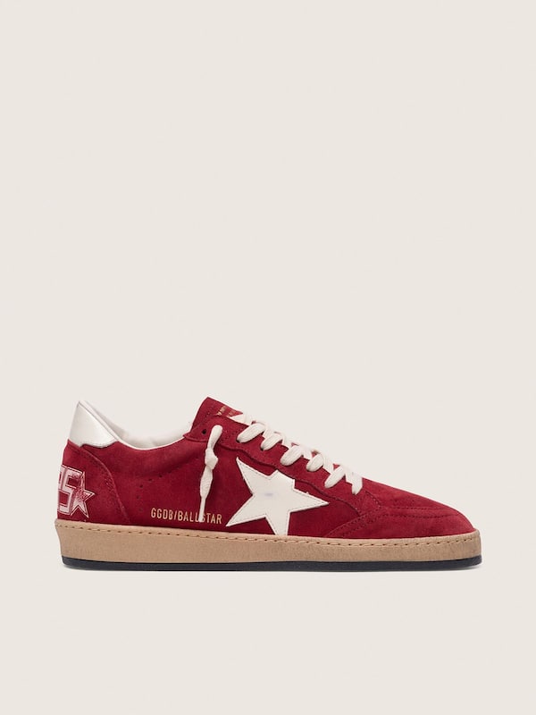 Golden Goose - Men&rsquo;s Ball Star in red suede with white star in 