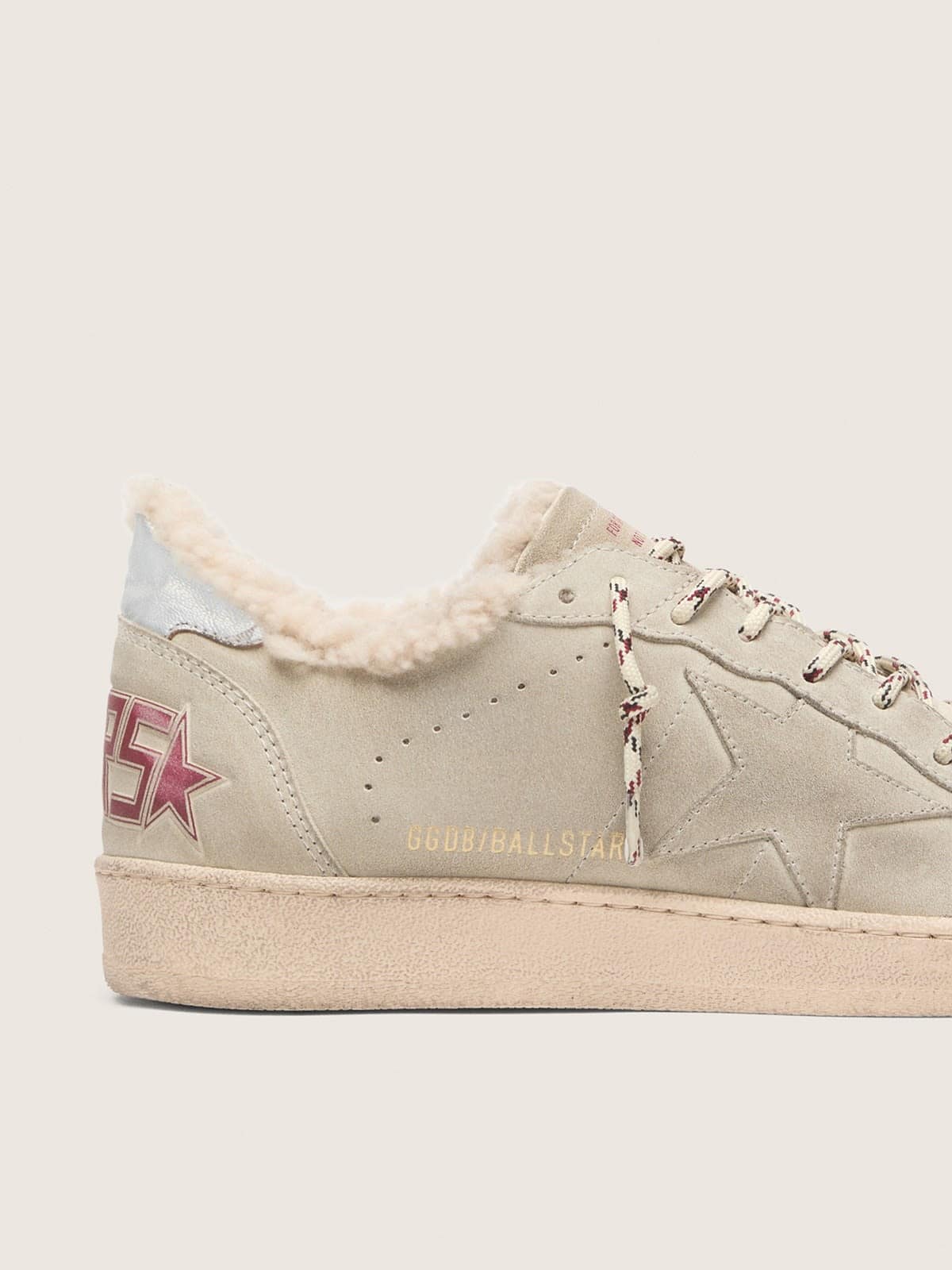 Golden Goose - Men&rsquo;s Ball Star in beige suede with tone-on-tone star in 