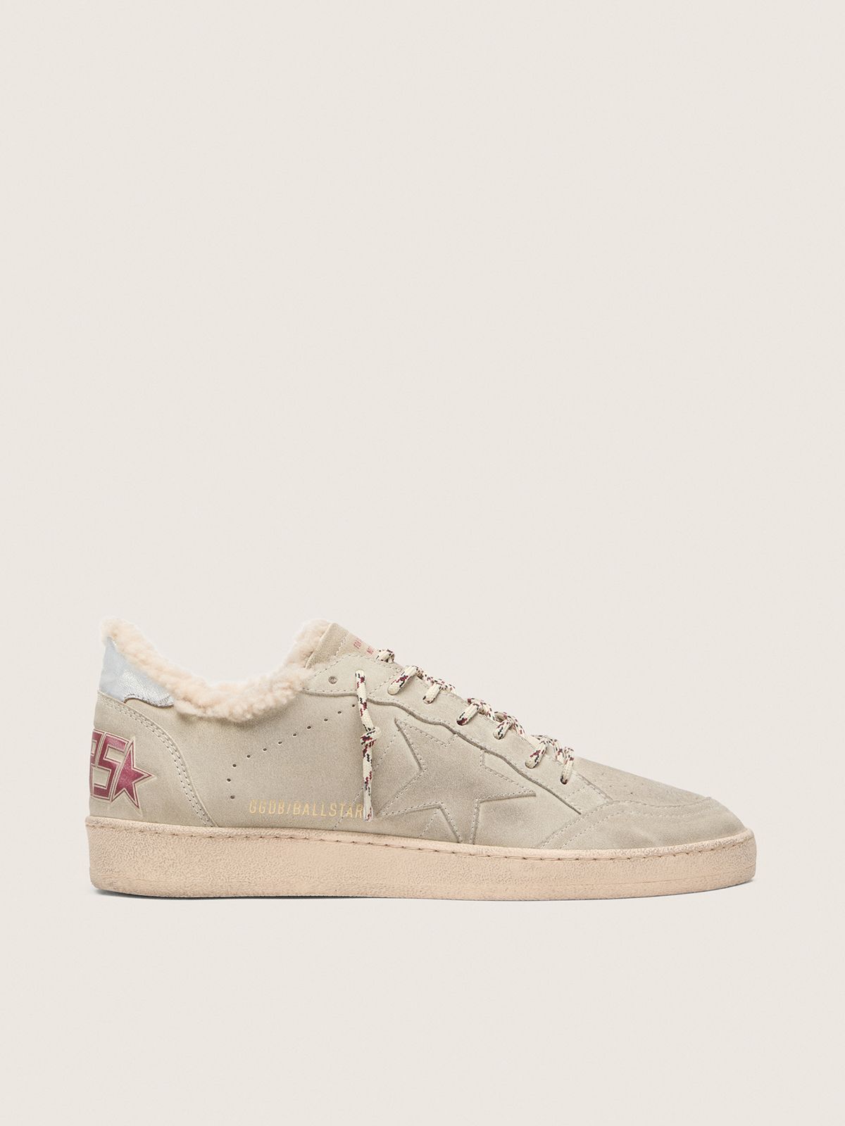 men’s ball star in beige suede with tone-on-tone star