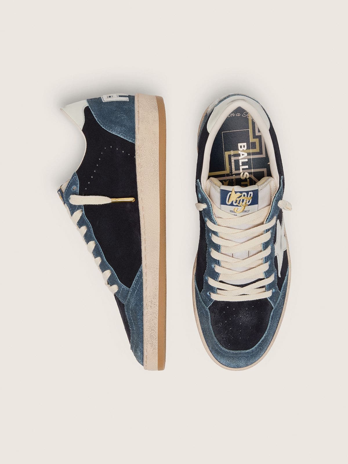 Golden Goose - Golden Goose | FiveFourFive Ball Star uomo blu con stella color crema in 