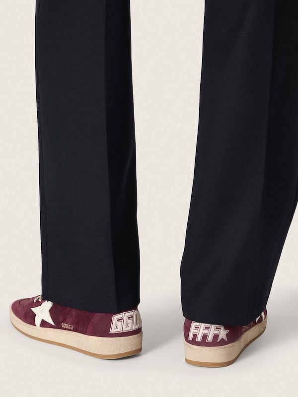 Golden Goose | FiveFourFive Men's Ball Star in burgundy with cream star