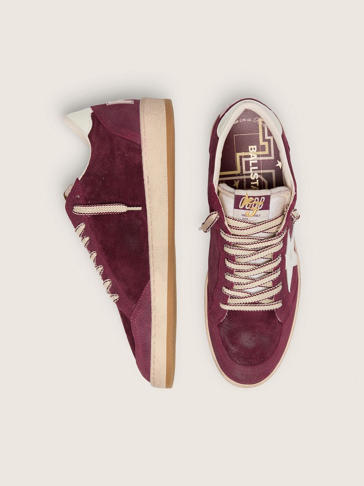 Golden Goose - Golden Goose | FiveFourFive Ball Star masculino bord&ocirc; com estrela cor creme in 