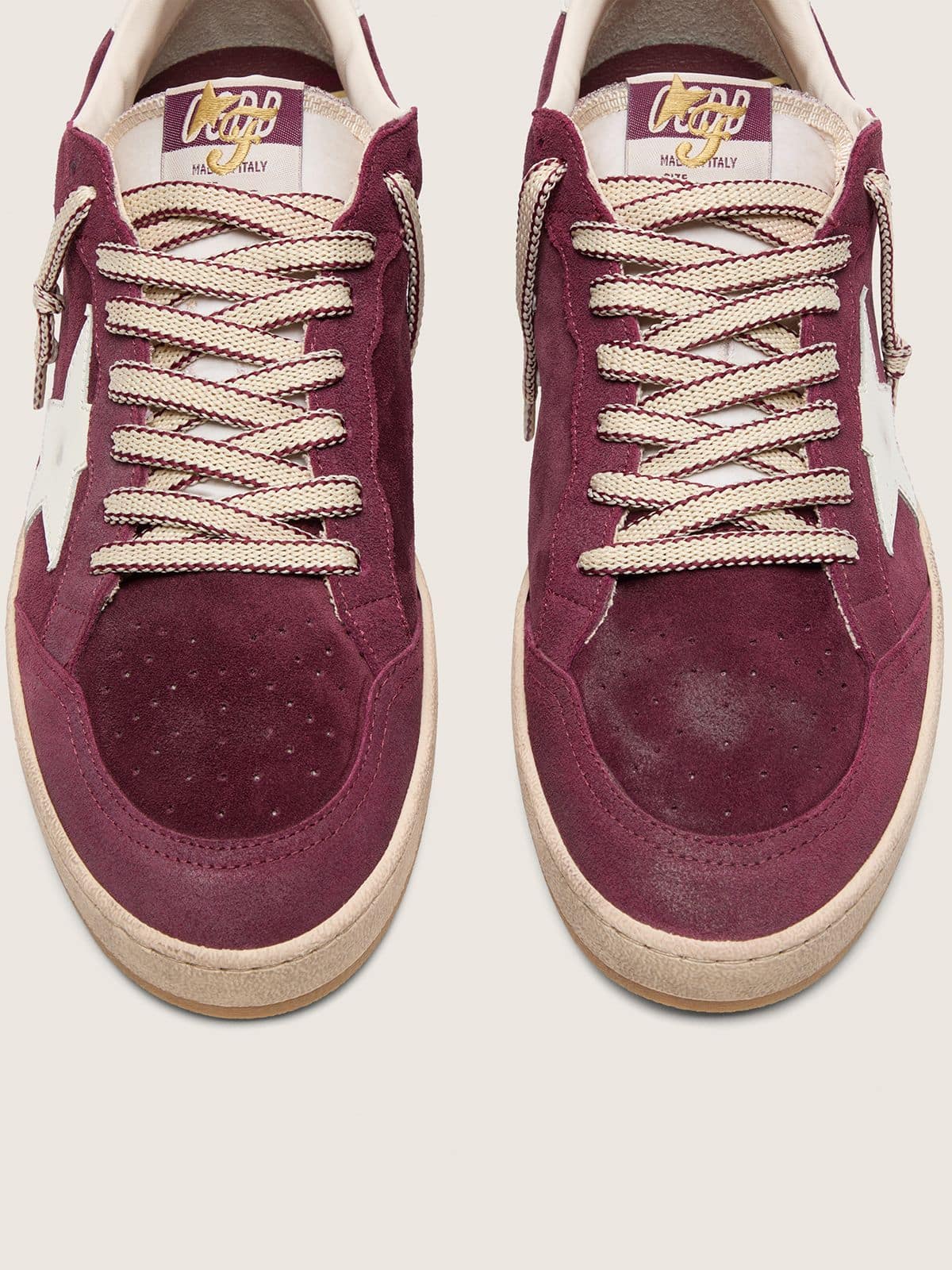 Golden Goose Golden Goose | FiveFourFive Ball Star masculino bord&ocirc; com estrela cor creme Ball Star burgundy man