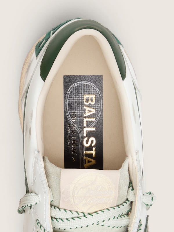 Golden Goose - Men&rsquo;s Ball Star LTD in white leather with green star and Skins in 