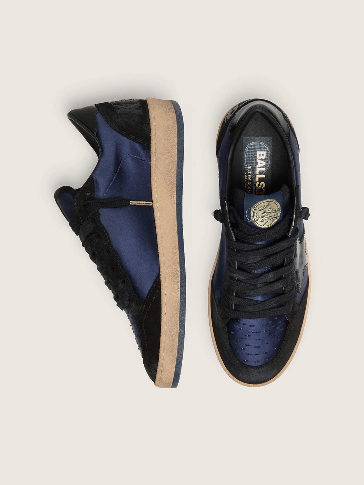 Golden Goose - Men&rsquo;s Ball Star LTD in dark blue and black suede with black star in 