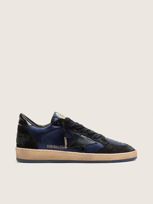 Golden Goose - Ball Star LTD uomo in suede blu scuro e nero con stella nera in 