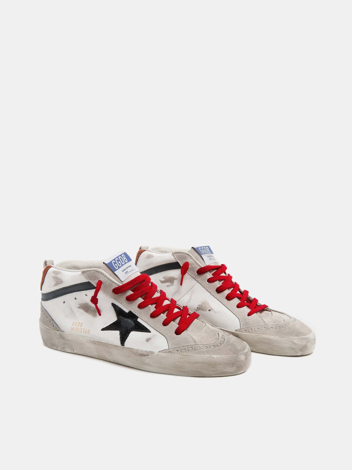 Golden Goose - Zapatillas deportivas Mid-Star de piel con estrella de ante in 