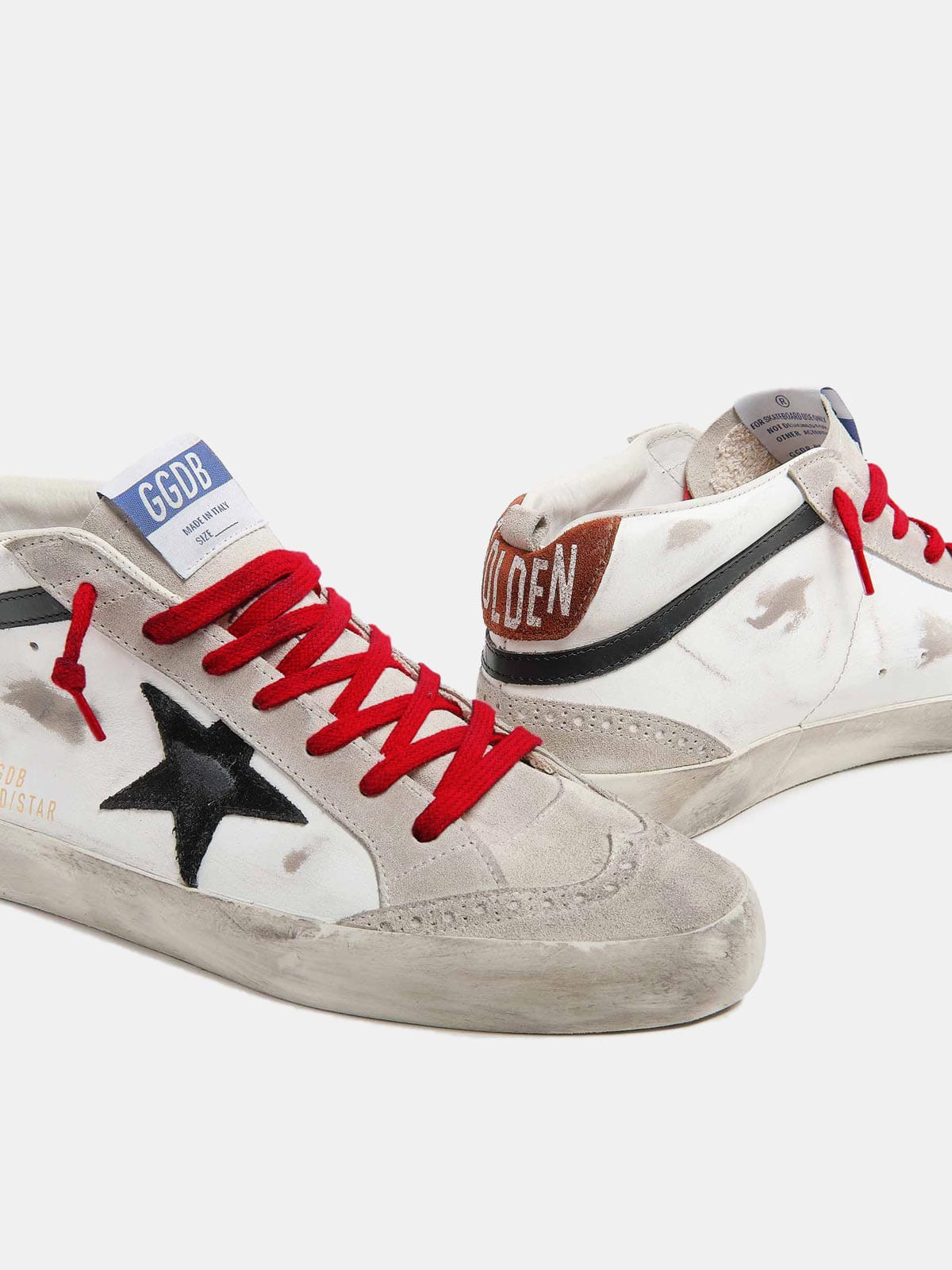 Golden Goose - Zapatillas deportivas Mid-Star de piel con estrella de ante in 