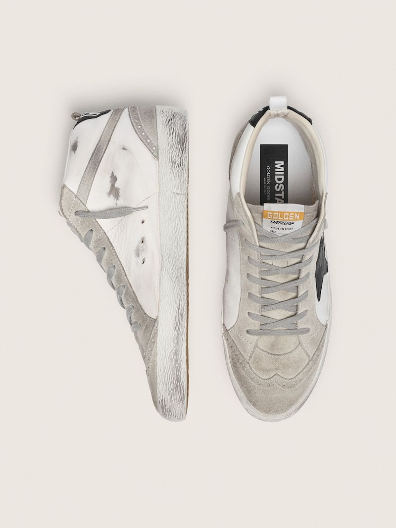 Golden Goose - Herren Mid Star wei&szlig; mit schwarzem Stern in 