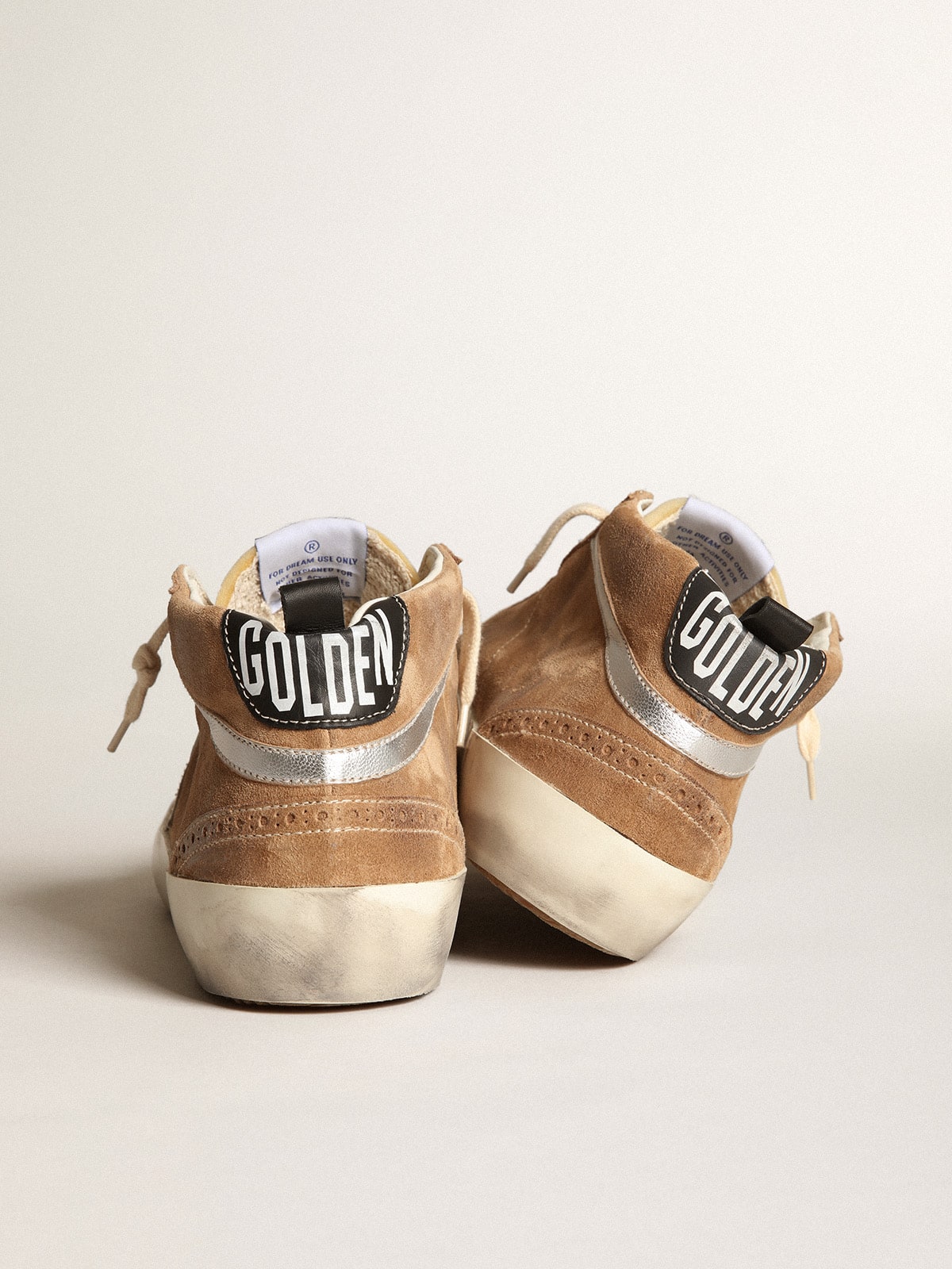 Golden Goose - Men's Mid Star in tobacco-colored suede with white leather star in 