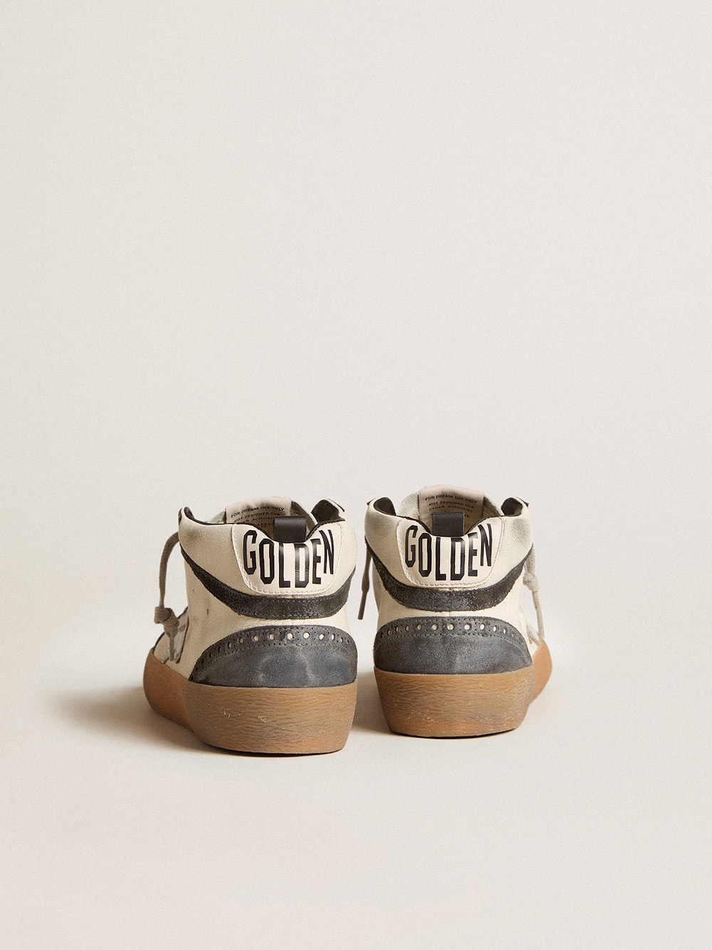 Golden Goose - Mid Star in nappa leather with silver leather star and black suede flash in 