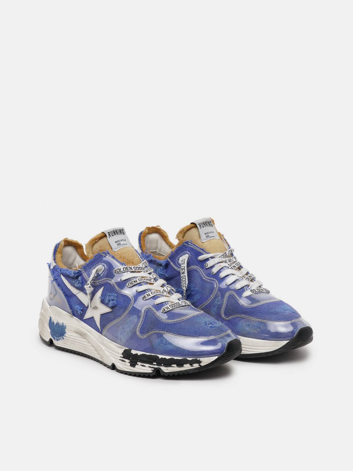 Golden Goose - Blue Running Sole sneakers in canvas and PVC    in 