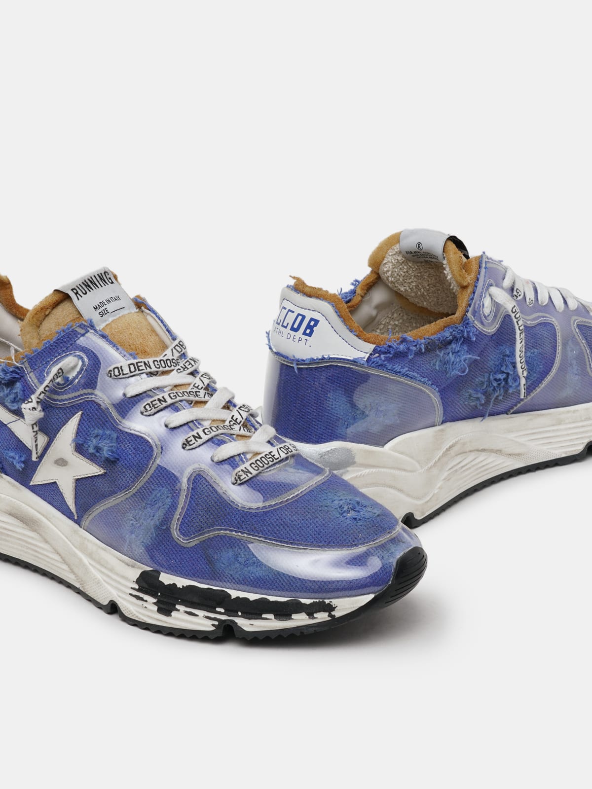 Golden Goose - Blue Running Sole sneakers in canvas and PVC    in 