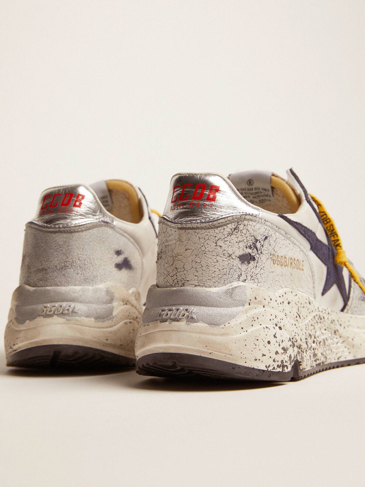 Golden Goose - Running Sole sneakers in nylon with white crackle leather inserts in 