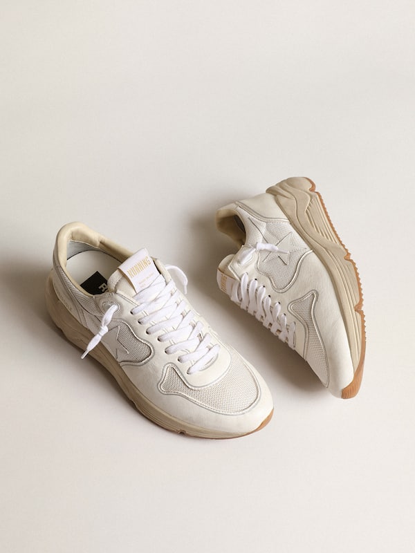Golden Goose - Men's Running Sole in mesh and white nappa in 