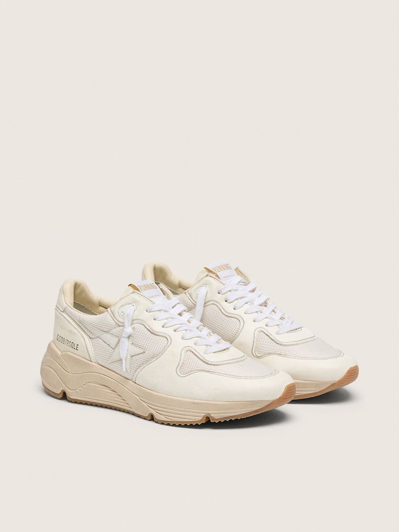 Golden Goose - Running Sole para hombre de malla y napa blanca in 