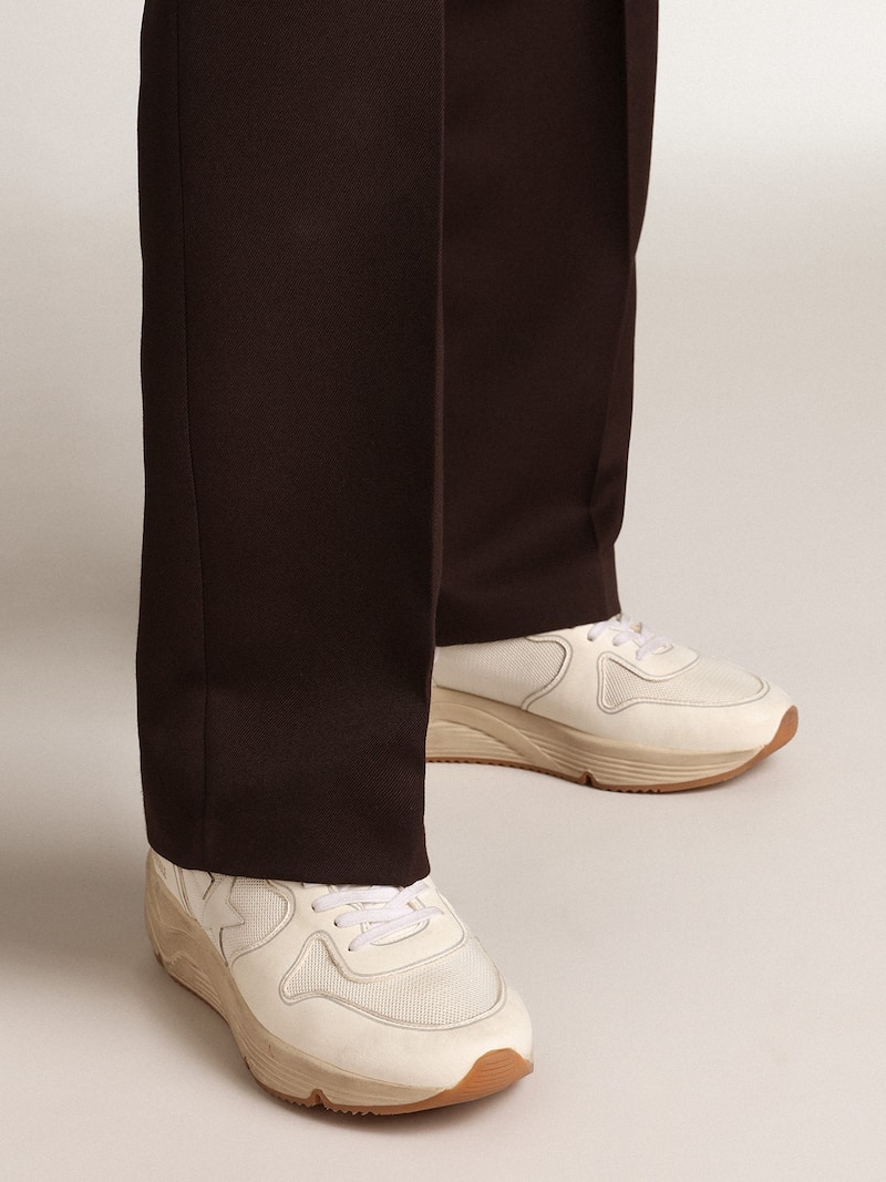 Golden Goose - Running Sole para hombre de malla y napa blanca in 