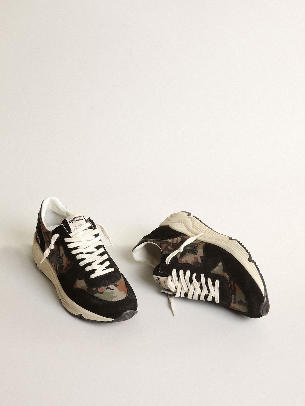 Golden Goose - Running Sole Uomo in nylon ripstop con stampa camouflage  in 