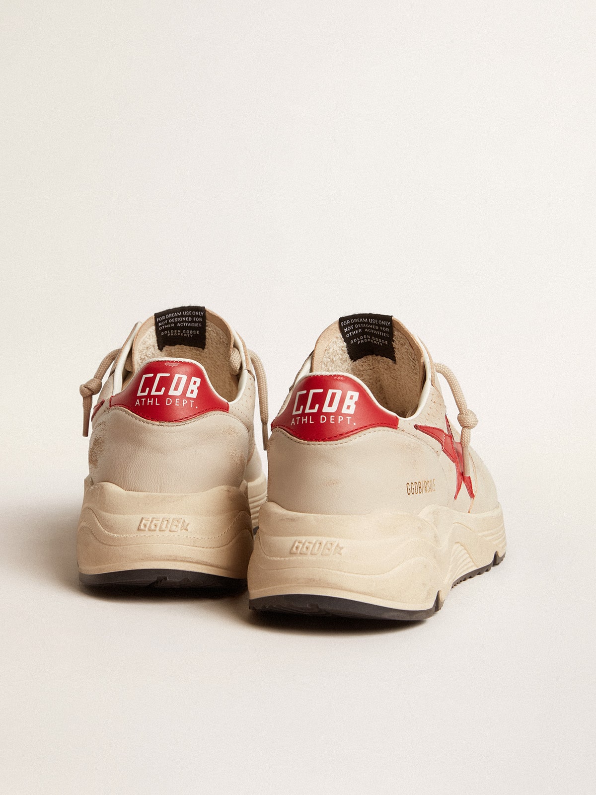 Men's Running Sole in gray nappa leather with red nappa