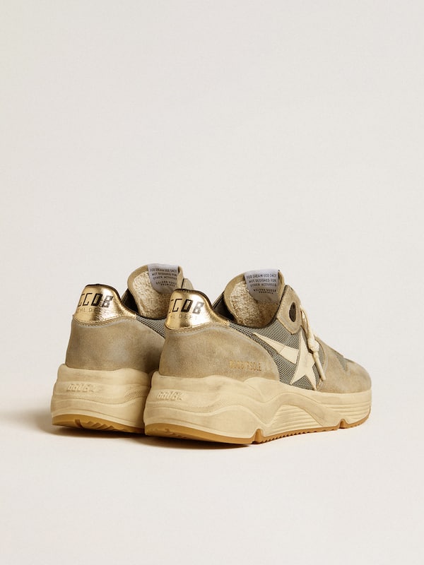 Golden Goose - Running Sole in gray suede with white star and white heel tab in 