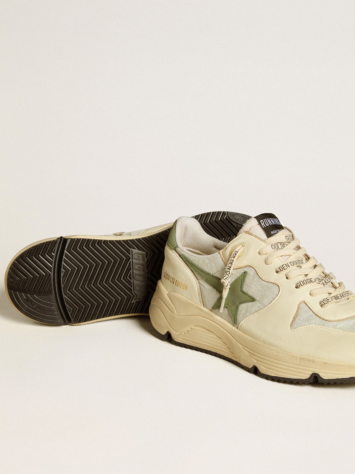 Golden Goose - Men’s Running Sole LTD in nylon and nappa with nubuck star and heel tab in 