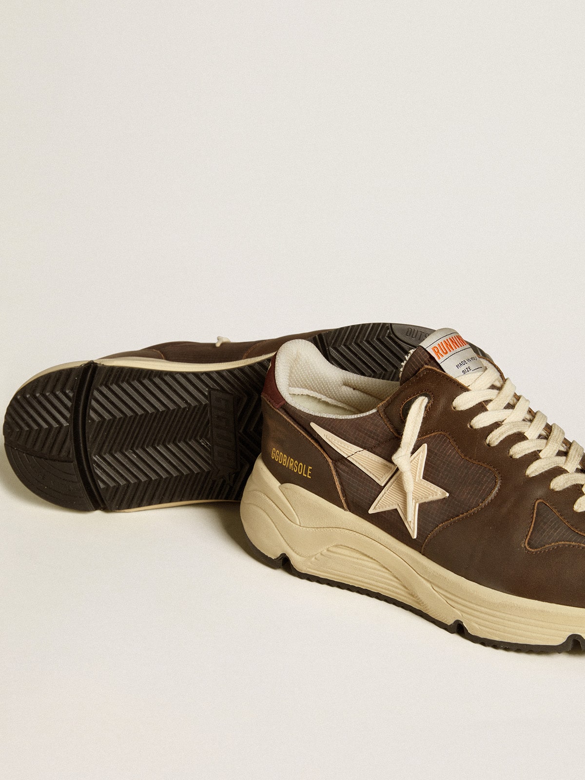 Golden Goose - Running Sole in nylon and leather with TPU star and nubuck heel tab in 