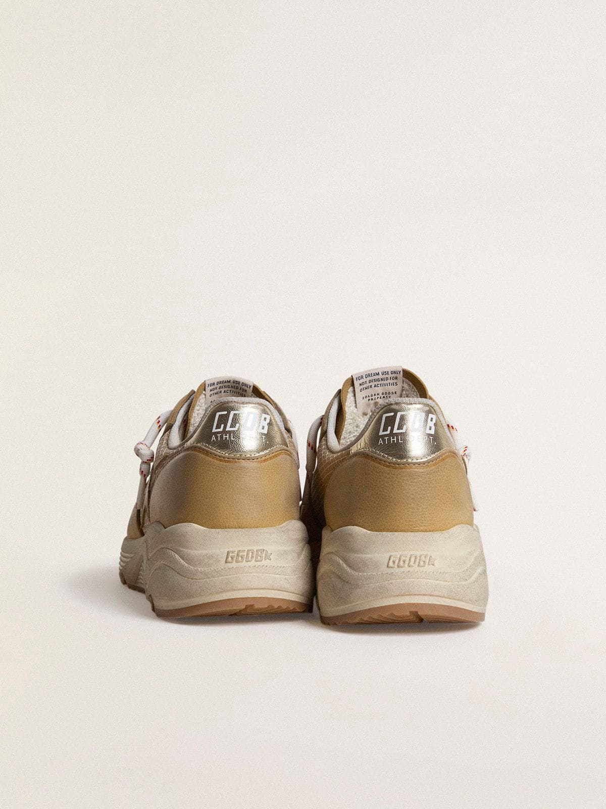 Golden Goose - Running Sole in beige nubuck with beige leather star in 