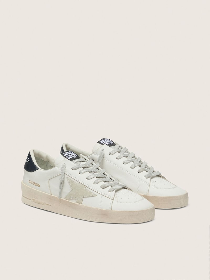 Golden Goose - Stardan homme avec &eacute;toile en daim gris froid et contrefort bleu navy in 