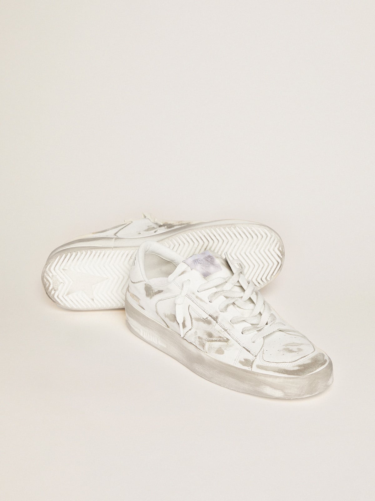 Golden Goose - Stardan in white leather with white leather star and heel tab in 