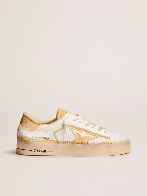 Men&rsquo;s Stardan LAB sneakers in white leather with foam and PVC inserts