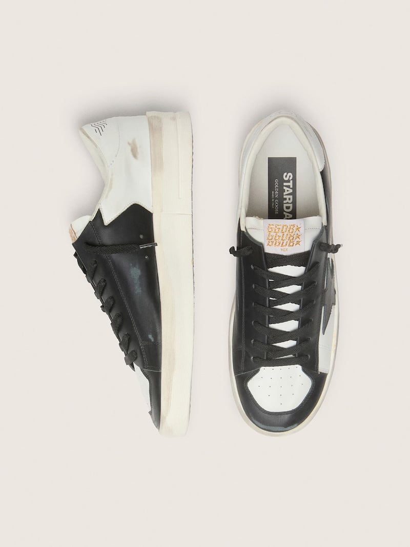 Golden Goose - Stardan homme en cuir blanc et noir in 