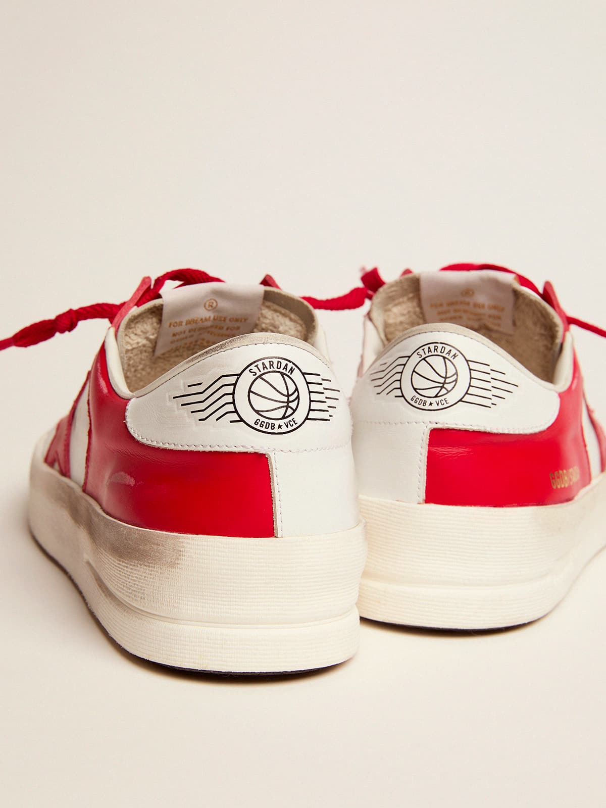 Golden Goose - Stardan masculino de couro branco e vermelho in 