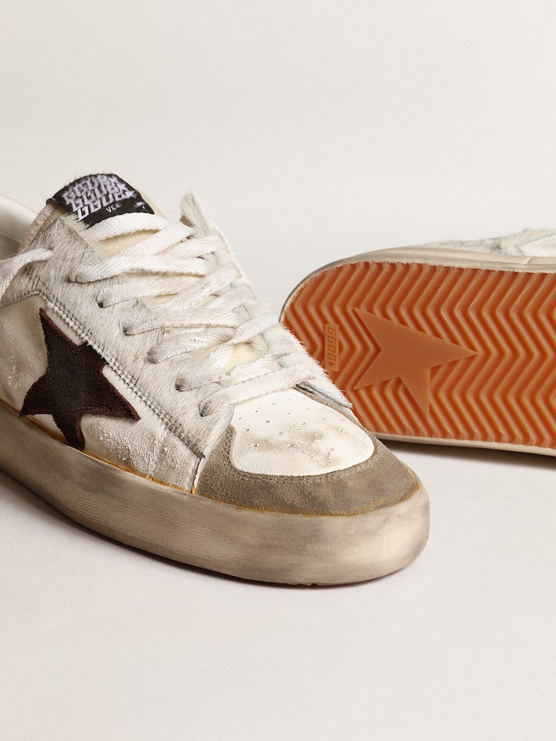 Golden Goose - Stardan homme en nappa et cuir fa&ccedil;on poulain avec &eacute;toile en daim marron in 