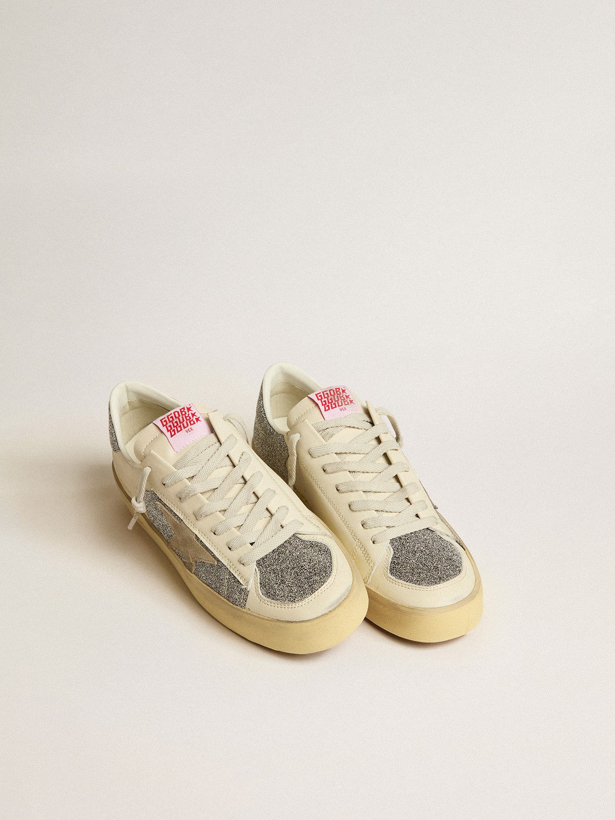 Golden Goose - Men's Stardan in suede with sand star and Swarovski crystal inserts in 