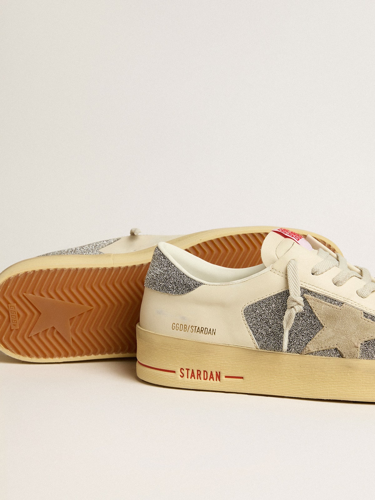 Golden Goose - Men's Stardan in suede with sand star and Swarovski crystal inserts in 