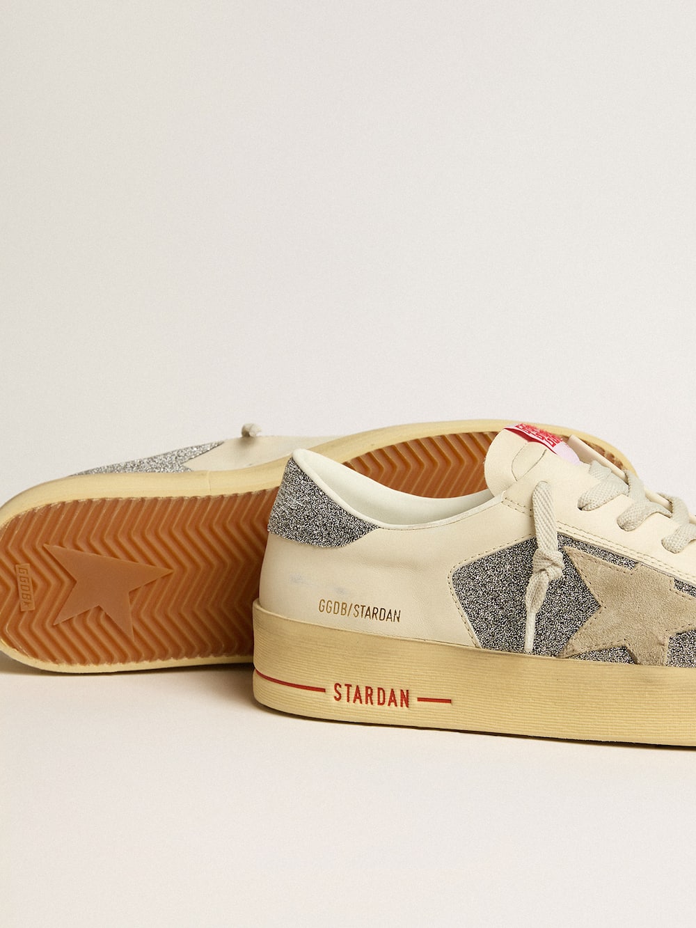 Golden Goose - Men's Stardan in suede with sand star and Swarovski crystal inserts in 