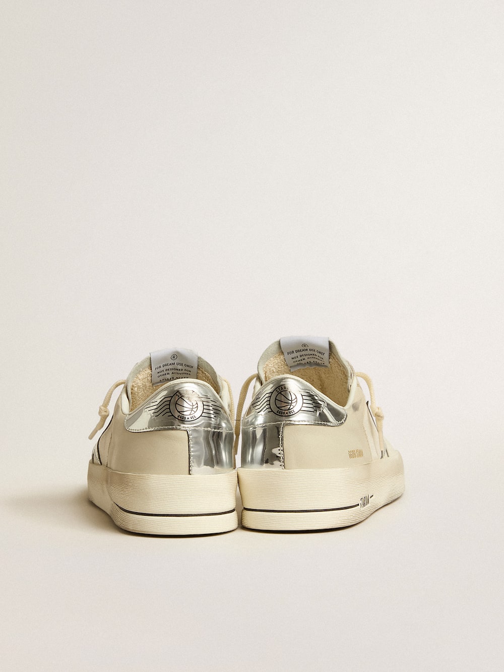 Golden Goose - Men's Stardan in nappa leather with silver mirror-effect star and heel tab in 