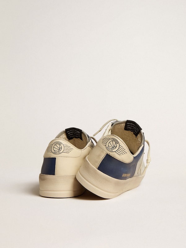 Golden Goose - Men’s Stardan in grey and blue leather with cream-colored star and heel tab in 