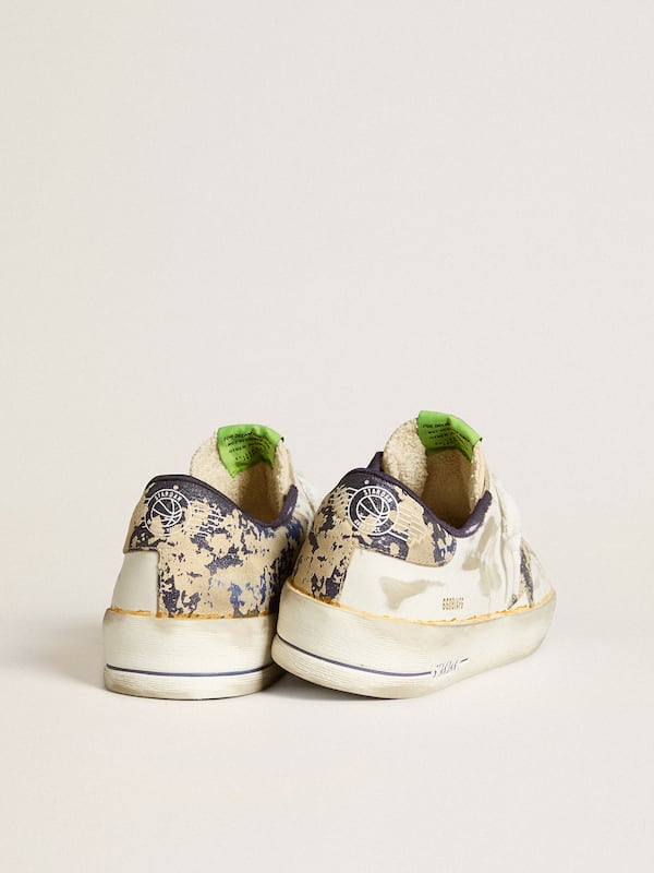 Golden Goose - Men’s Stardan LAB in white leather with a camouflage star and heel tab in 