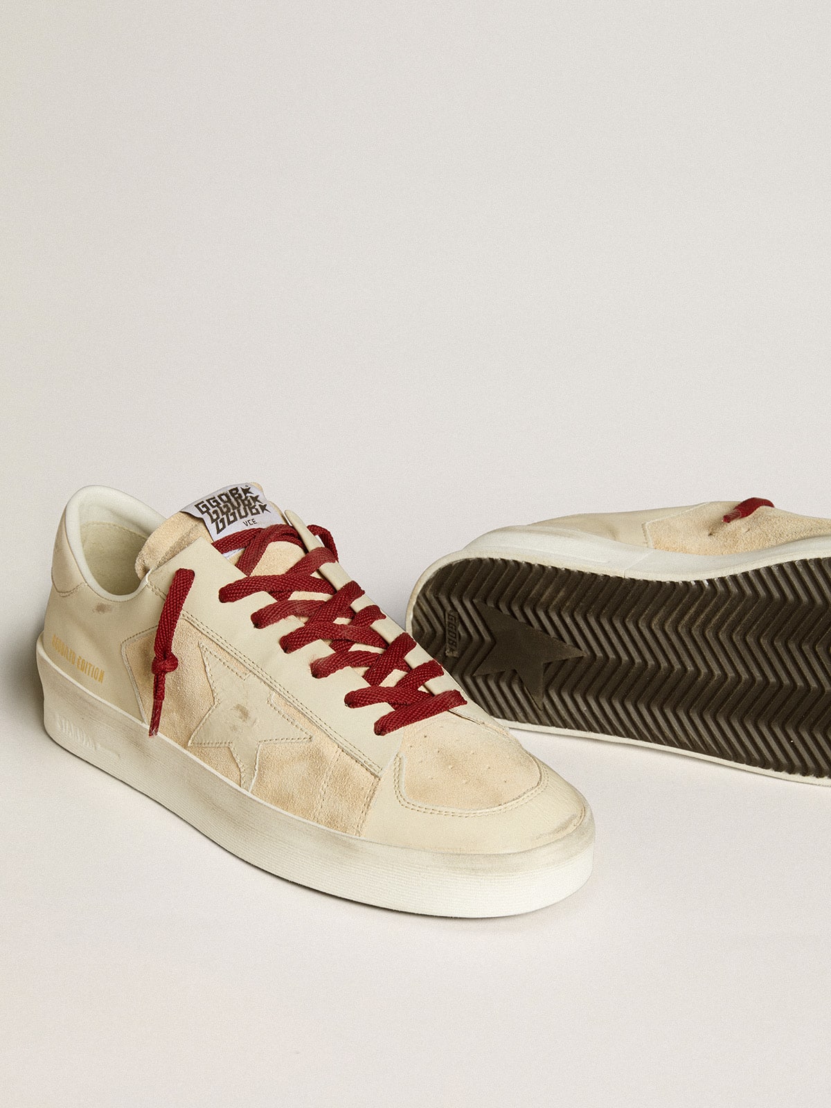 Golden Goose - Stardan LTD in suede with patent white leather star and heel tab in 