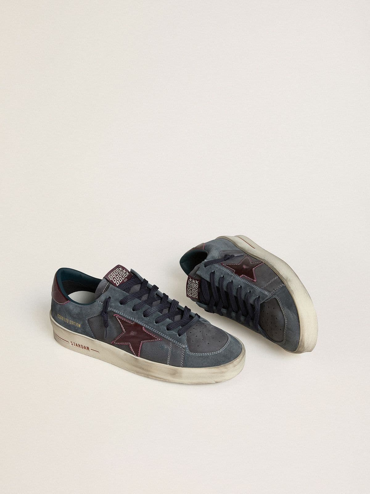 Men's Stardan LTD in anthracite nubuck and blue suede with metallic leather star